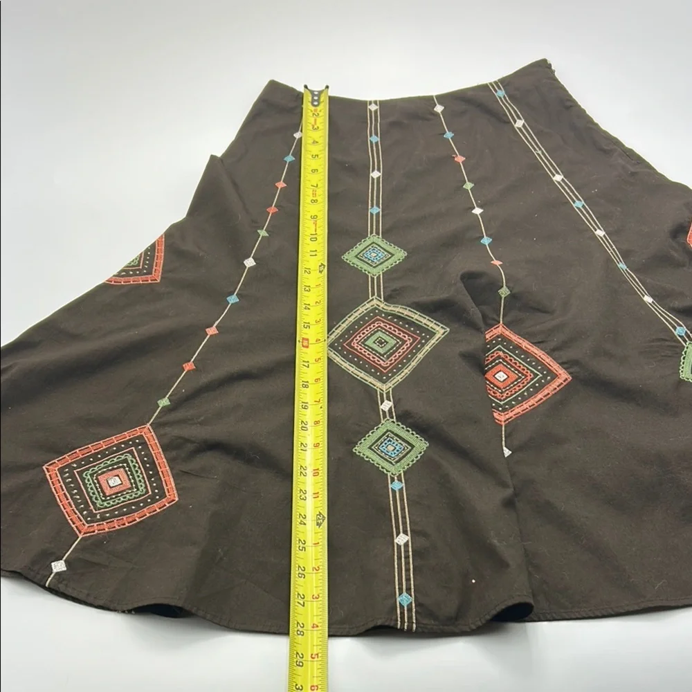Sunny Leigh A-Line Embroidered Skirt  4 Cottagecore Cotton Zip Up Festival wear